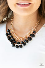 Load image into Gallery viewer, 5th Avenue Fleek - Black and Gold Paparazzi Necklace
