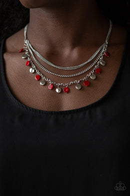 Beach Flavor - Red Paparazzi Necklace - Glam4love