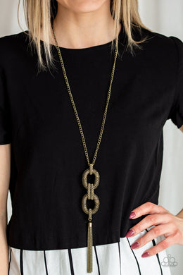 Enmeshed in Mesh - Brass Paparazzi Necklace