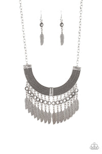 Fierce In Feathers - Silver Paparazzi Necklace - Glam4love
