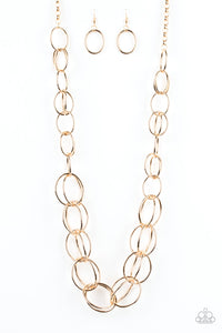 Elegantly Ensnared - Gold Paparazzi Necklace - Glam4love