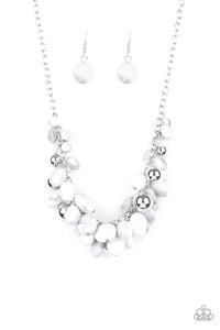 Full Out Fringe -Paparazzi White Necklace