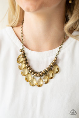 Fashionista Flair - Brass Paparazzi Necklace - Glam4love