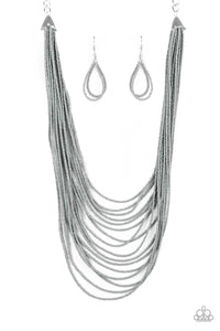 Peacefully Pacific - Silver Paparazzi Necklace - Glam4love