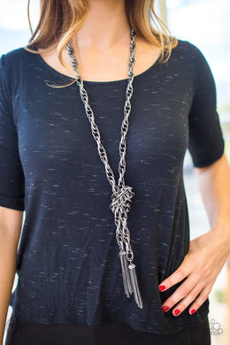 SCARFed for Attention - Gunmetal Paparazzi Necklace - Glam4love
