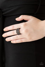 Load image into Gallery viewer, Tell Me How You Really FRILL - Black Paparazzi Ring
