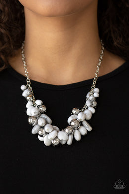 Full Out Fringe -Paparazzi White Necklace