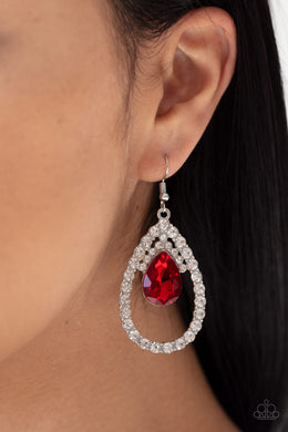 Trendsetting Twinkle - Red Earrings