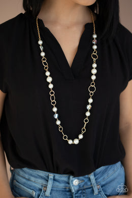 Prized Pearls - Gold  Paparazzi Necklace