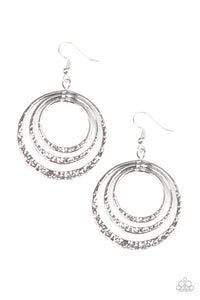 Metallic Ruffle - Silver Earrings
