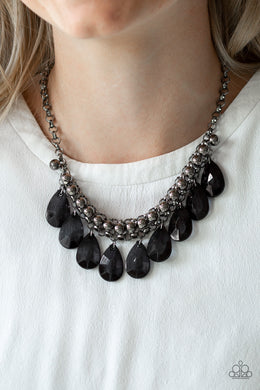 Fashionista Flair - Black Paparazzi Necklace - Glam4love