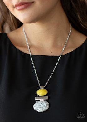 Finding Balance - Paparazzi Necklace Yellow