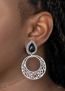 Exotic Escape - Black Paparazzi Clip Earrings