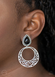 Exotic Escape - Black Paparazzi Clip Earrings