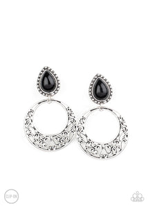 Exotic Escape - Black Paparazzi Clip Earrings