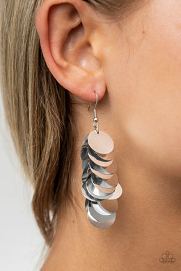 Now You SEQUIN It - Silver Paparazzi Earring