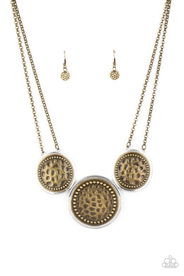 Gladiator Glam - Brass Paparazzi Necklace