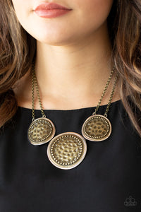Gladiator Glam - Brass Paparazzi Necklace