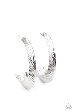 I Double FLARE You - Silver Paparazzi Hoop Earrings