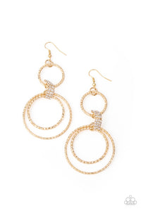 Getting Hitched - Gold Paparazzi Earrings