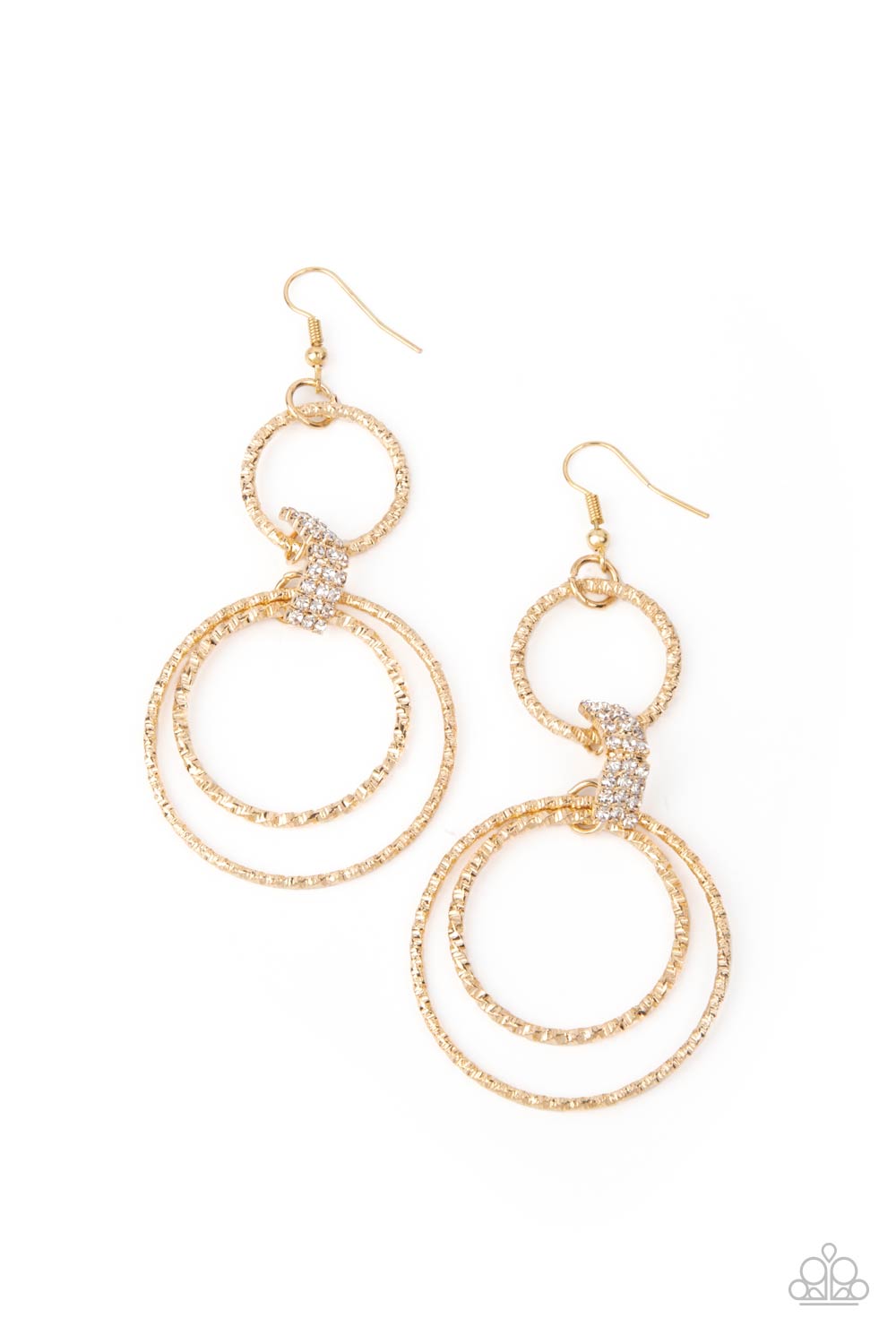 Getting Hitched - Gold Paparazzi Earrings