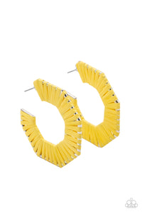 Fabulously Fiesta - Yellow Paparazzi Earrings