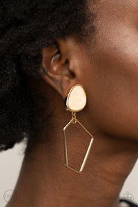 Retro Reverie - Gold clip Paparazzi Earrings
