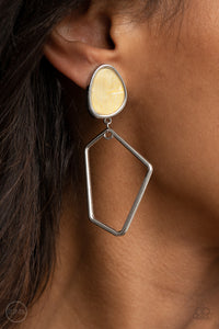 Retro Reverie - Yellow Paparazzi Clip Earrings