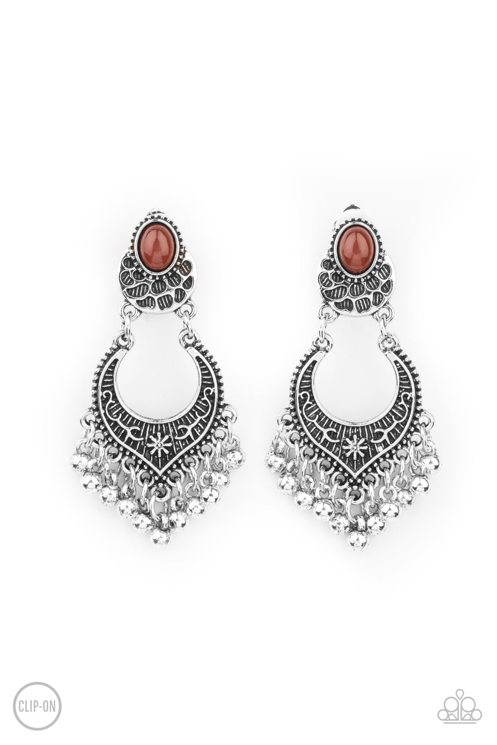 Summery Gardens - Brown Clip Paparazzi Earrings