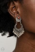 Load image into Gallery viewer, Summery Gardens - Brown Clip Paparazzi Earrings