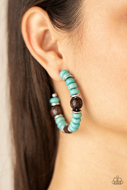 Definitely Down-To-Earth - Blue Paparazzi Earrings