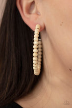Load image into Gallery viewer, Should Have, Could Have, WOOD Have - Paparazzi White Hoop Earrings
