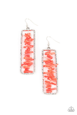 Don't QUARRY, Be Happy - Red Blue Paparazzi Earrings