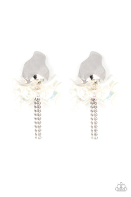 Harmonically Holographic - White Paparazzi Earrings