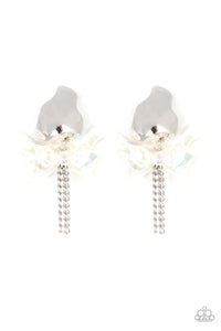 Harmonically Holographic - White Paparazzi Earrings
