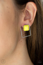 Load image into Gallery viewer, FLAIR and Square - Yellow Paparazzi Earrings