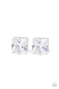 Times Square Timeless - White Paparazzi Earrings