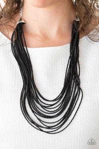 Peacefully Pacific - Black Paparazzi Necklace - Glam4love
