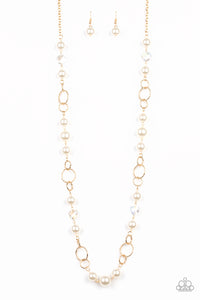 Prized Pearls - Gold Paparazzi Necklace