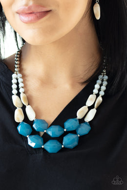 Seacoast Sunset - Blue Paparazzi Necklace