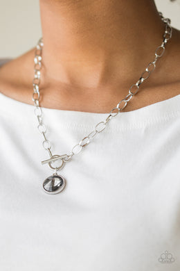 She Sparkles On - Silver Paparazzi Necklace