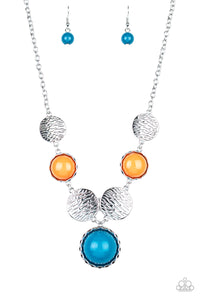 Bohemian Bombshell - Blue and Orange Paparazzi Necklace