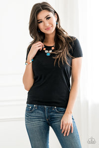 Bohemian Bombshell - Blue and Orange Paparazzi Necklace