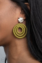 Load image into Gallery viewer, Whimsically Wicker - Green Paparazzi Clip Earrings