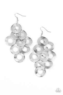Paparazzi Earrings - Scattered Shimmer - Silver