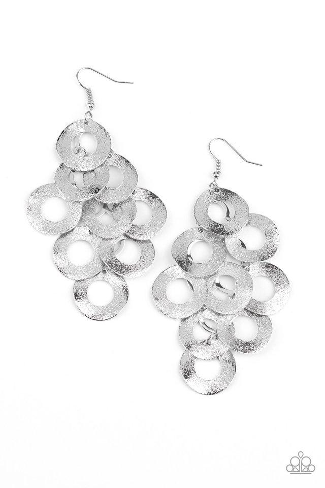 Paparazzi Earrings - Scattered Shimmer - Silver