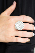 Load image into Gallery viewer, Paparazzi Bloomin Bloomer - White - Cat&#39;s Eye Moonstones - Ring