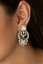 Load image into Gallery viewer, Glamour Gauntlet - White Clip Earrings