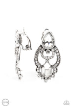 Load image into Gallery viewer, Glamour Gauntlet - White Clip Earrings