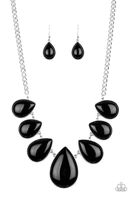 Drop Zone - black Paparazzi Necklace - Glam4love